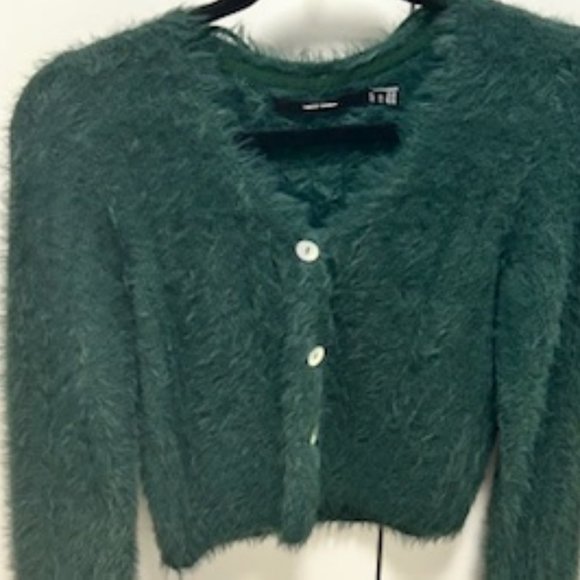 Vera Moda Fuzzy Button Down Cardigan - Picture 1 of 4